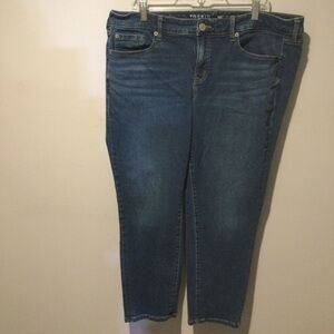 TORRID PERFECT BOYFRIEND ANKLE VINTAGE STRETCH STRAIGHT LEG MID RISE BLUE JEANS